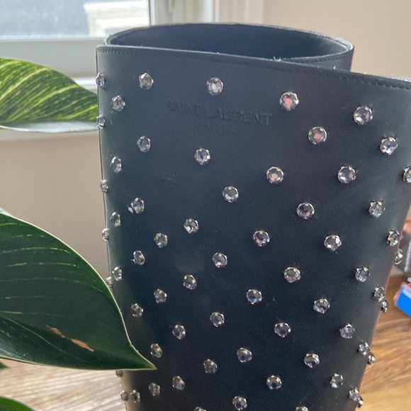 Authentic Saint Laurent crystal embellished rain boots - Picture 3 of 5